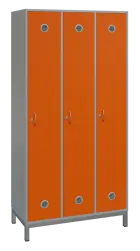 SSLN - 180 - 90 šatní skříň 3-dvéřová, 1800x900x400 mm, kovové nohy, korpus šedý, dvířka pomeranč